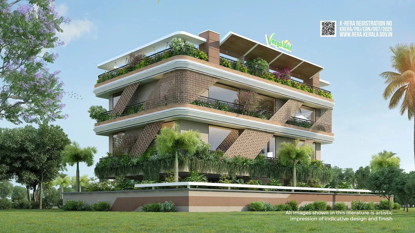 Artist's impression of Club Flora with planted terraces on every level